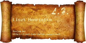 Liszt Henrietta névjegykártya